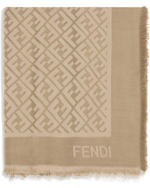 Fendi Silk Ff Shawl - Natural