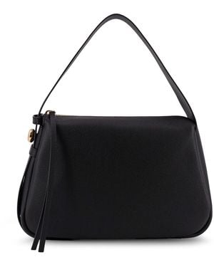 Tory Burch Romy Leather Shoulder Bag - Black