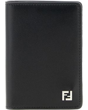 Fendi Fendi Calfskin Leather Card Case - Black