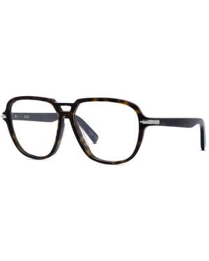 Dior Eyeglasses Aviator Full Rim, Shiny Havana Frame And Clear Demo Lens Blacksuitoai2000