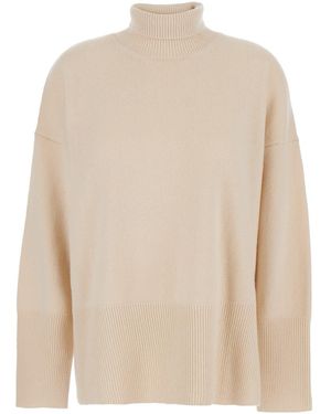 Grifoni High-Neck Virgin Wool Jumper - Natural