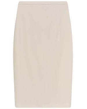 Max Mara Mxmotre Stretch Virgin Wool Skirt - White