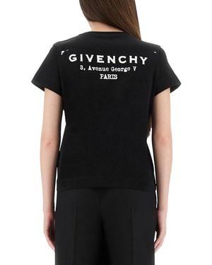 Givenchy T-Shirt With Logo Cotton T-Shirts - Black