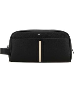 Bally Leather Beauty Case - Black