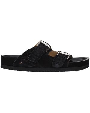 Isabel Marant Leather Slippers - Black