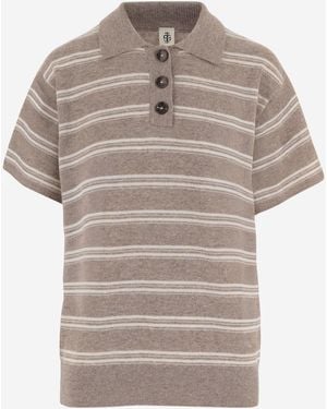 THE GARMENT T-Shirt Striped Wool-Cashmere T-Shirts & Jerseys - Gray