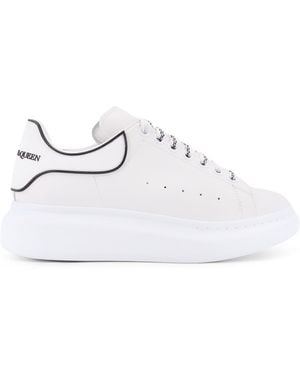 McQueen Leather Low-Top Trainers - White