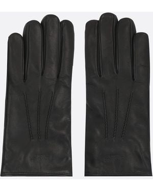Giorgio Armani Logo Embossed Nappa Gloves - Black