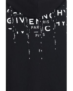 Givenchy Hoodie Photographic Negative Fleece Cotton Sweatshirts - Black