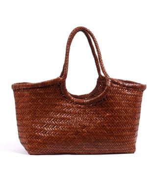 Dragon Diffusion Nantucket Basket Big Calf Leather Shoulder Bag - Brown