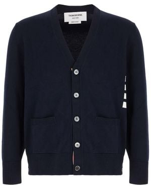 Thom Browne Cotton Cardigan - Blue