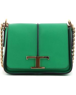 Tod's Timeless Logo Plaque Mini Crossbody Bag - Green