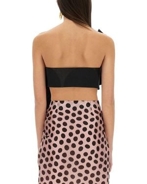 Nina Ricci Twisted Polka Dots Top Plr Tops - Black