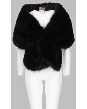 Leon & Loulou Paris Faux Fur Stole Polyester Jacket - Black