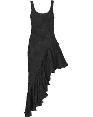 ROTATE BIRGER CHRISTENSEN Flower Mesh Ruffle Dress - Black