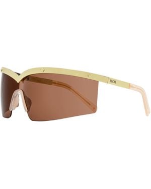 MCM Geometric-Stud Shield Sunglasses in Grey | Lyst UK