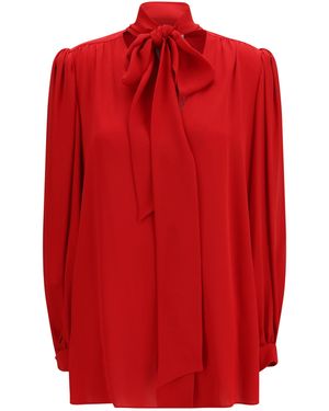 Valentino Silk Georgette Blouse Shirt - Red