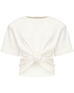 Magda Butrym Cropped Knotted T-Shirt - White