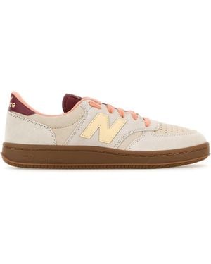New Balance Leather And Suede T500 Sneakers - Brown