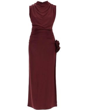 Magda Butrym Draped Jersey Dress With - Red