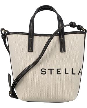 Stella McCartney Bucket Bag Eco Salt And Pepper Canvas - White