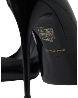 Dolce & Gabbana Black Patent Leather Court Shoes Heels Shoes