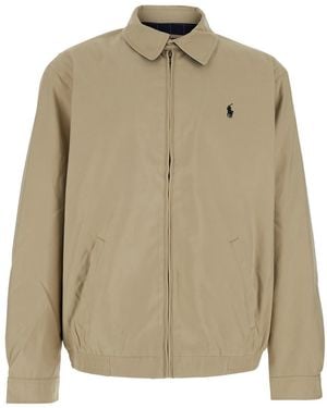 Polo Ralph Lauren Jacket With Pony Embroidered On The Front - Natural