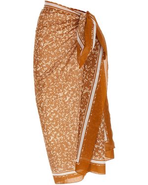 Kiton Sarong Skirt Cotton Beachwear - Orange