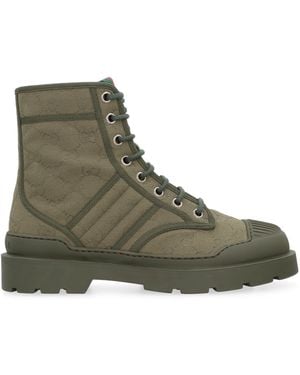Gucci Laced Ankle Boots Cotton - Green