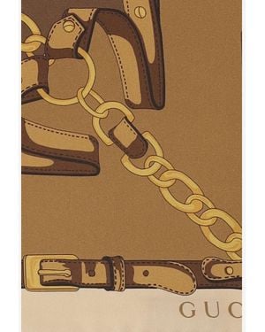 Gucci Printed Silk Twill Scarf - Natural
