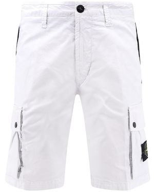 Stone Island Organic Cotton Shorts - White