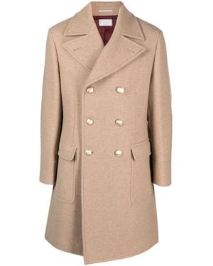 Brunello Cucinelli Light Camel Wool Double Breasted Jacket - Natural