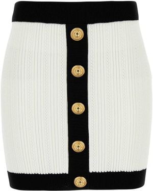 Balmain Viscose Blend Mini Skirt - Black