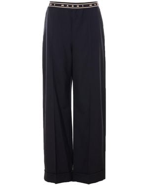 Marni Logo Trousers - Blue