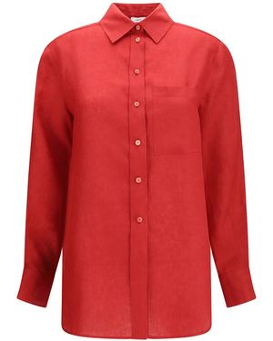 Lardini Long-Sleeved Linen Shirt - Red