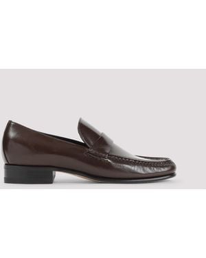 Phoebe Philo Calf Leather Loafers - Brown