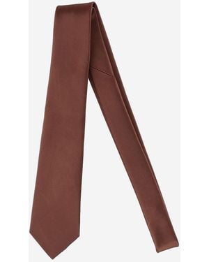 Saint Laurent Tie Silk Satin Ties & Bow - Brown