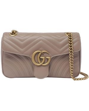 Gucci Small Gg Marmont Shoulder Bag - Gray