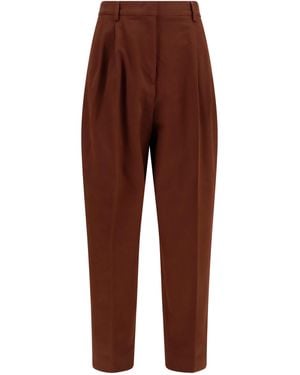 Fabiana Filippi Wool-Blend Elasticated-Waist Trousers Cotton; Elastane - Red