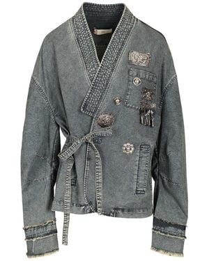 HUI Nerio Denim Jacket Co Ac Ly Shirt - Gray