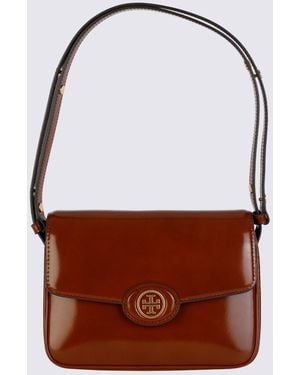 Tory Burch Leather Robinson Shoulder Bag - Brown