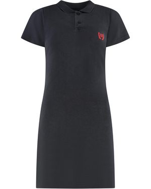 Balenciaga Cotton Pique Polo Dress Cotton; Trim: Polyester - Black