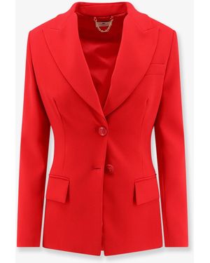Elisabetta Franchi Fitted Blazer With Laced Back Polyester Blazers - Red