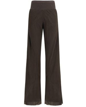 Rick Owens Silk Casual Trousers - Brown