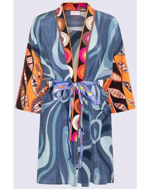 Emilio Pucci Multicolour Silk Cape - Blue