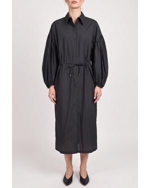 Brunello Cucinelli Dark Cotton Shirt Dress - Black