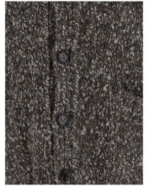 Bottega Veneta Alpaca Cardigan With Shawl Collar Wool - Black