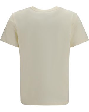 Moncler Cotton T-Shirt With A Tone On Embroidered Logo T-Shirts - White