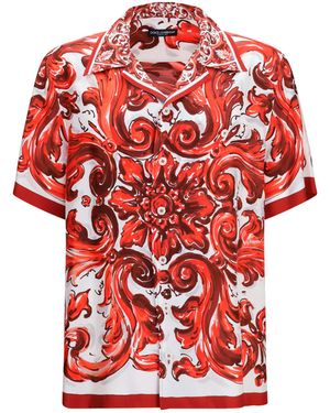 Dolce & Gabbana Shirt Maiolica Hawaii Silk - Red