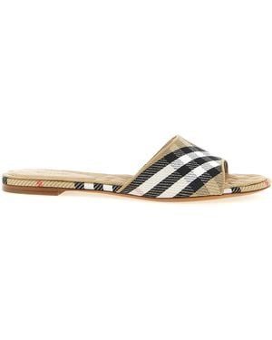 Burberry Polyester Slides Shoe - Natural